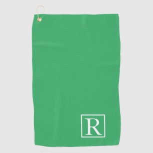 Serviette De Golf Mer Vert Blanc Monogramme Nom initial Cute Personn