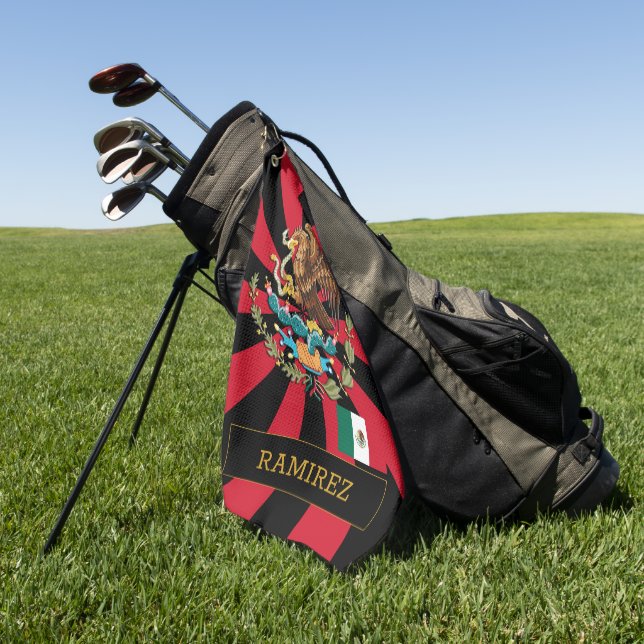 Serviette De Golf Mexique Golf & Premium drapeau mexicain / Patriote (Vert)