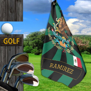 Serviette De Golf Mexique Golf & premium Mexicain Drapeau vert/ Patr