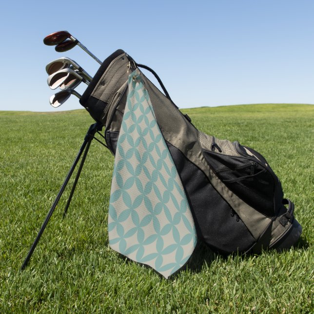 Serviette De Golf Mi-siècle moderne géométrique rétro Turquoise défr (Vert)