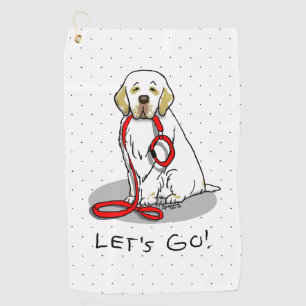 Serviette De Golf Mignon Allons-y ! Promenade du chien Clumber Spani
