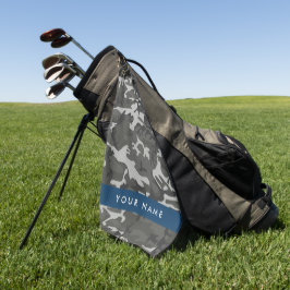 Serviette De Golf Modèle de camouflage gris, Votre nom, Personnalise