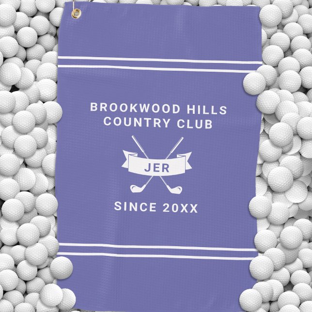 Serviette De Golf Modern Golfer Monogram Golf Clubs Periwinkle (Modern Golfer Monogram Golf Clubs Periwinkle Golf Towel)