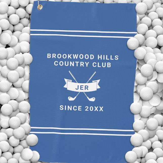 Serviette De Golf Modern Golfer Monogrammed Initials Golf Clubs Blue (Modern Golfer Monogrammed Initials Golf Clubs Blue Golf Towel)