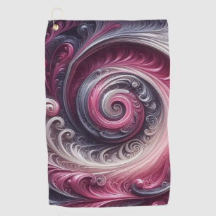 Serviette De Golf Moderne Abstrait simple torse rose et violet