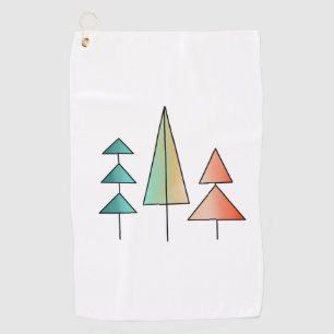Serviette De Golf moderne arc-en-ciel arbres roses sarcelle simple m