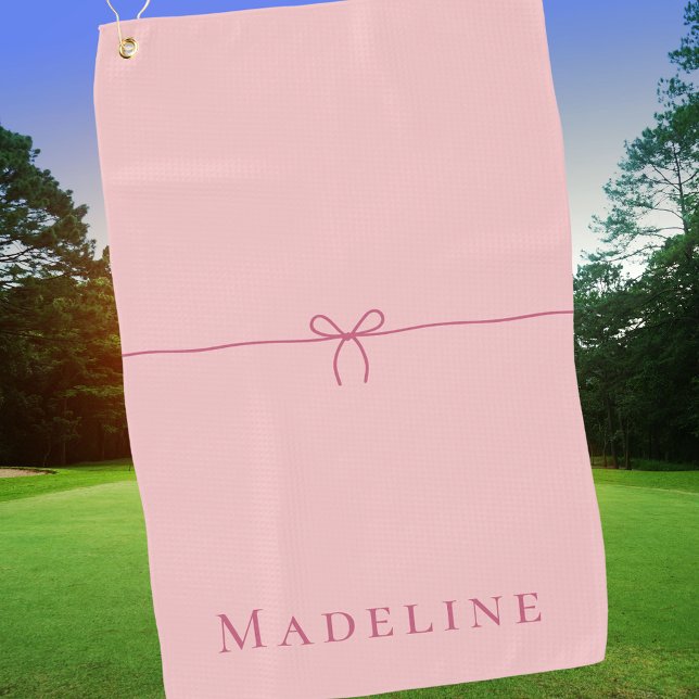 Serviette De Golf Moderne Élégante Fille élégant Bow rose élégant (Créateur téléchargé)