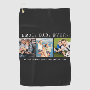 Serviette De Golf Moderne MEILLEUR PÈRE JAMAIS 3 Photos Personnalisé