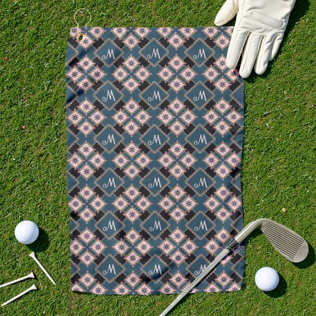Serviette De Golf Moderne Pastel Géométrique Floral Motif (Créateur téléchargé)