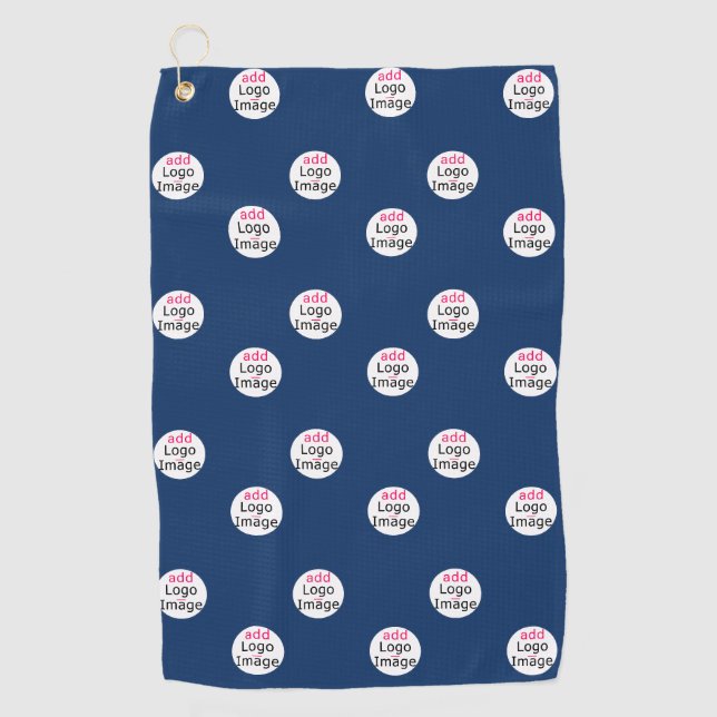 Serviette De Golf Moderne Professionnel Personnalisé Marine Bleu (Devant)
