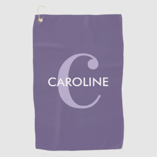 Serviette De Golf Moderne simple classique initial violet