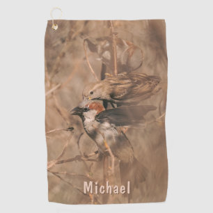 Serviette De Golf Moineau de printemps Photographie de faune et nom