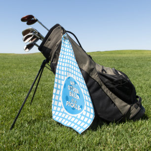 Serviette De Golf Mon Autre Boule Est Un Pickleball Golfeur Bleu Pic