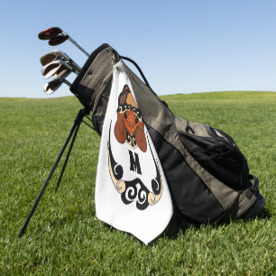 Serviette De Golf Monogramme amusant de refroidissement de tortue