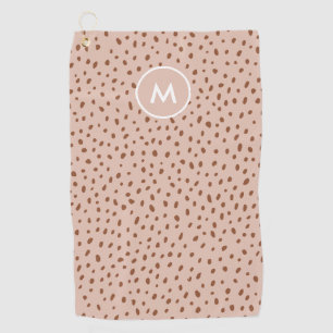 Serviette De Golf Monogramme beige tendance avec Boho en terre cuite