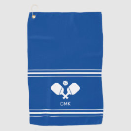 Serviette De Golf Monogramme bleu blanc Pickleball Sweat Towne