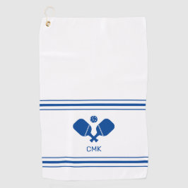 Serviette De Golf Monogramme bleu blanc Pickleball Sweat Towne