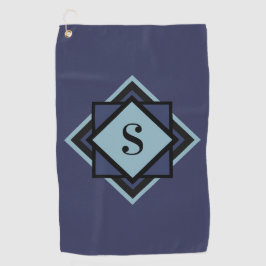 Serviette De Golf Monogramme Bleu bleu marine Diamant bleu