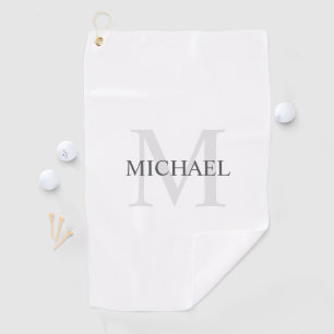 Serviette De Golf Monogramme classique personnalisé et nom