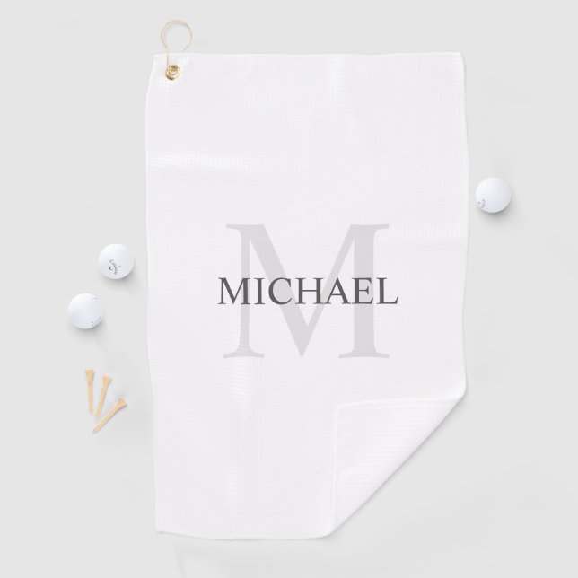 Serviette De Golf Monogramme classique personnalisé et nom (En situation)