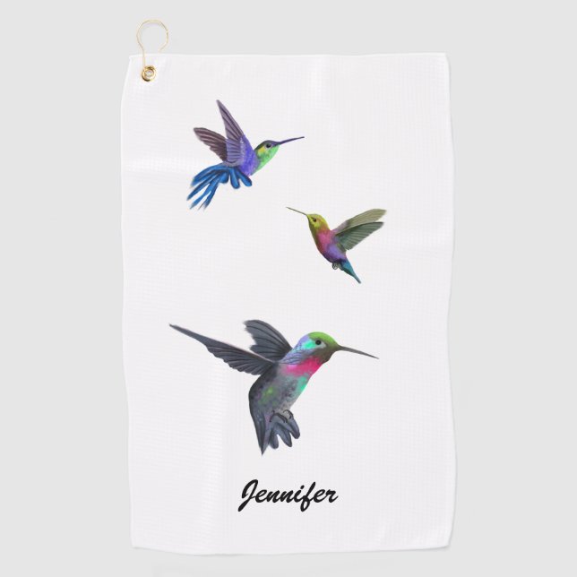 Serviette De Golf Monogramme de choux colibris (Devant)
