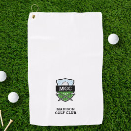 Serviette De Golf Monogramme de crête du club de golf personnalisé