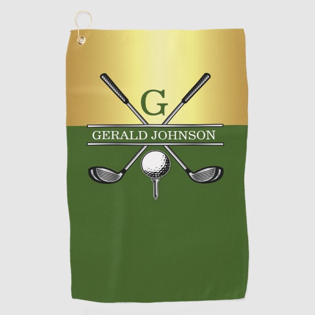 Serviette De Golf Monogramme de golf sur mesure (Devant)