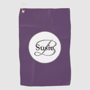 Serviette De Golf Monogramme Élégant Plum Purple Golf Serviette