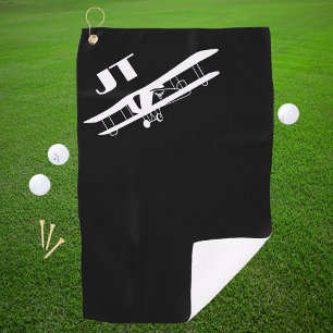 Serviette De Golf Monogramme et avion, simple, aviation Cool