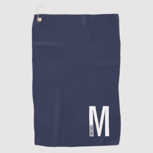 Serviette De Golf Monogramme et nom personnalisés gras modernes