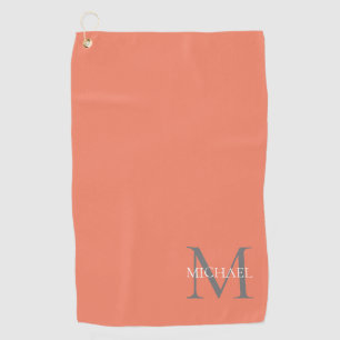 Serviette De Golf Monogramme et nom personnalisés Ocean Light Pink