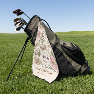 Serviette De Golf Monogramme Floral Botanique de Fleur Sauvage à la