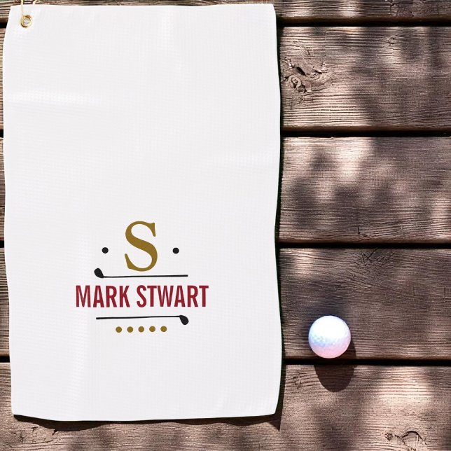 Serviette De Golf monogramme Golfplayer (Créateur téléchargé)