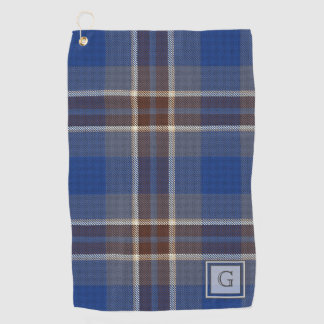 Serviette De Golf Monogramme Gris Gris Tartan Cadeaux Pour Hommes Cu