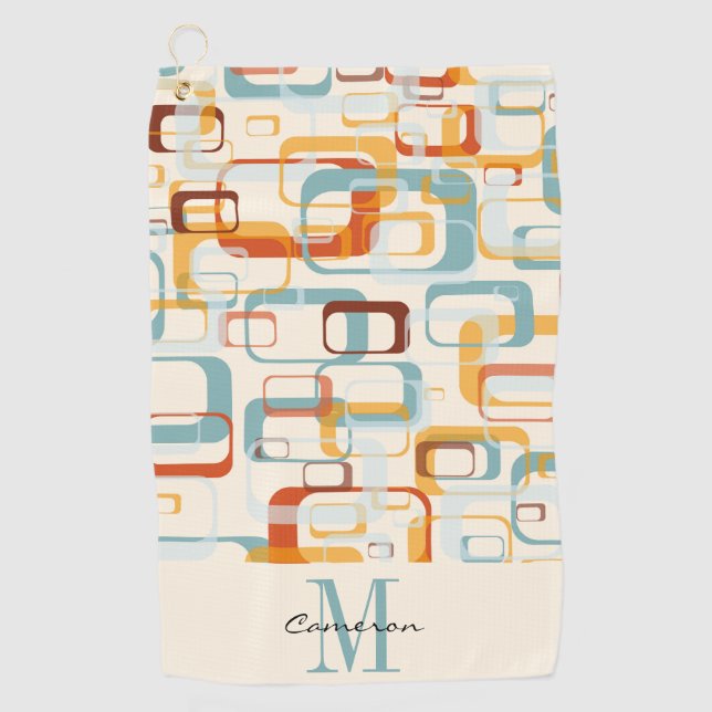 Serviette De Golf Monogramme initial et nom personnalisé (Devant)