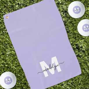 Serviette De Golf Monogramme Initial Nom Violet