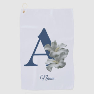 Serviette De Golf Monogramme initiale A personnalisée de fleur d'Hib