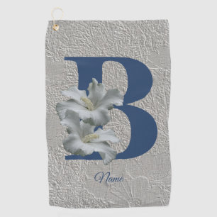 Serviette De Golf Monogramme initiale B personnalisée de fleur d'Hib