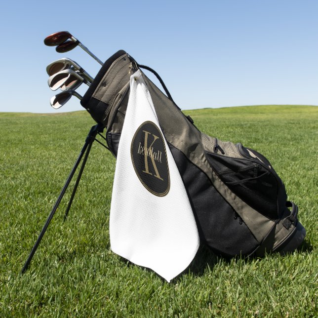 Serviette De Golf Monogramme Midnight Gold ID938 (Vert)