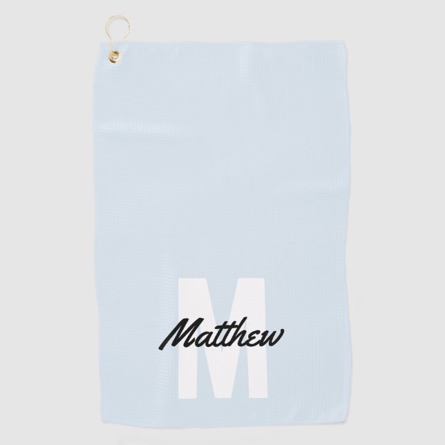 Serviette De Golf Monogramme Moderne Nom simple (Devant)