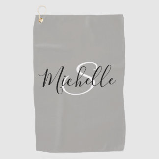 Serviette De Golf Monogramme moderne simple personnalisé