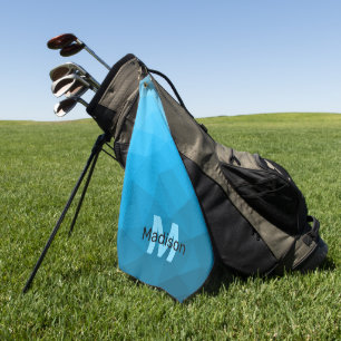 Serviette De Golf Monogramme motif de maillage géométrique dégradé c