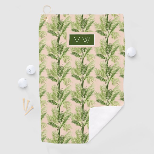 Serviette De Golf Monogramme | Oasis intérieure | Motif Palm Tree (En situation)