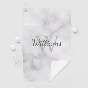 Serviette De Golf Monogramme personnalisé et apparence de marbre de 