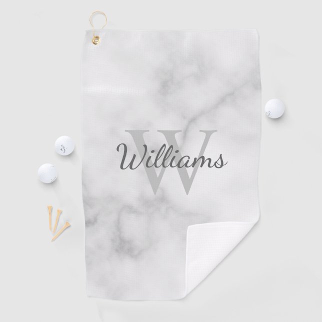 Serviette De Golf Monogramme personnalisé et apparence de marbre de  (En situation)