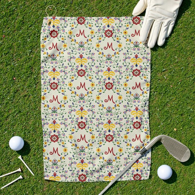 Serviette De Golf Monogramme scandinave Motif scandinave de roupie n (Créateur téléchargé)