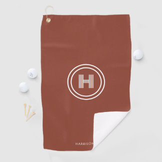 Serviette de golf | Monogramme simple moderne