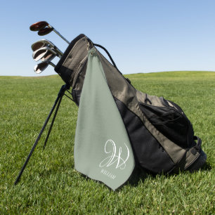 Serviette De Golf Monogramme vert de l'élégance de la taille personn