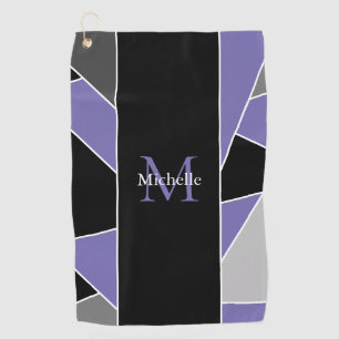 Serviette De Golf Monogramme violet Abstraite femme géométrique