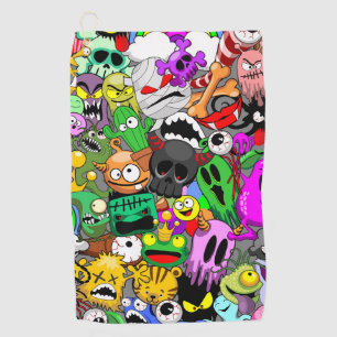 Serviette De Golf Monstres caractères mignons Motif d'Halloween
